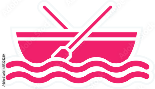 Rowing Boat Icon Style