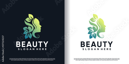 Beauty logo with creative design Premiun Vector