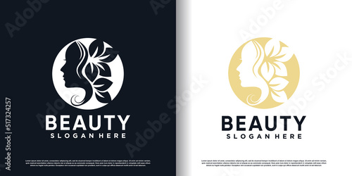 Beauty logo with creative design Premiun Vector
