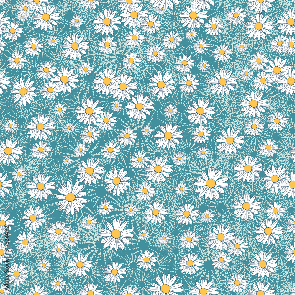 Beautiful vector seamless simple pattern with daisy flowers Beautiful vector seamless simple pattern with daisy flowers