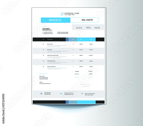 Creative modern invoice vector design