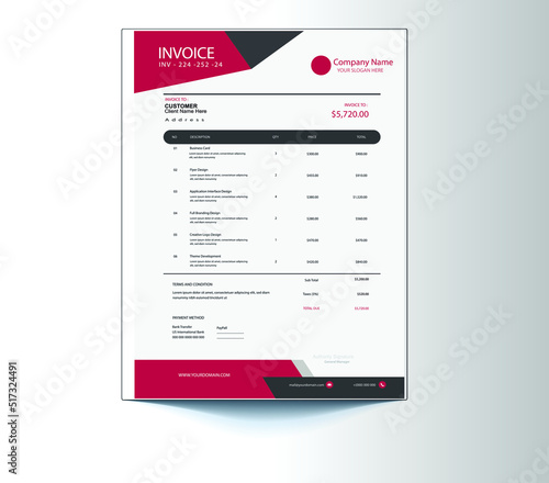 Creative modern invoice vector design