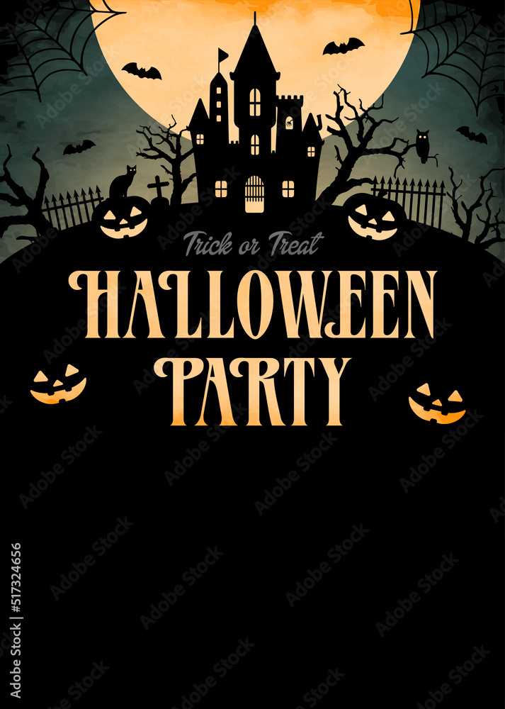 Halloween party template vector illustration ( with text space ) Halloween party template vector illustration ( with text space )