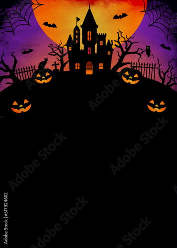 Happy halloween silhouette vector illustration. For poster  flyer  template etc.   no text  