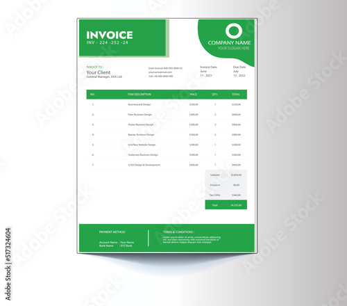 Creative modern invoice vector design