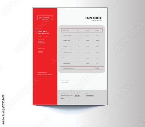 Creative modern invoice vector design
