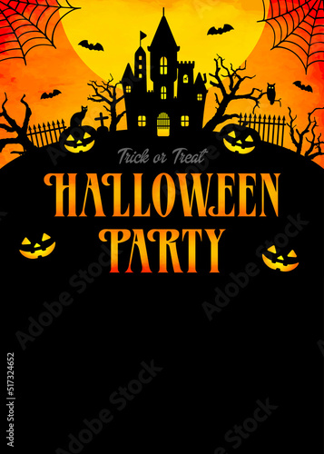 Halloween party template vector illustration   with text space  