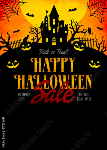 Halloween sale template vector illustration   with text space  