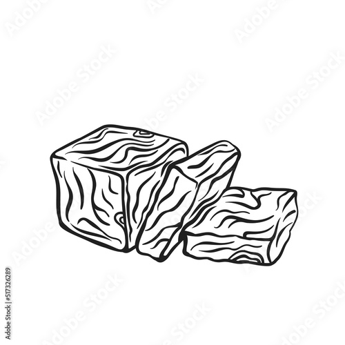 Tahini halva, Turkish cuisine line icon, traditional sweet halawa dessert for coffee