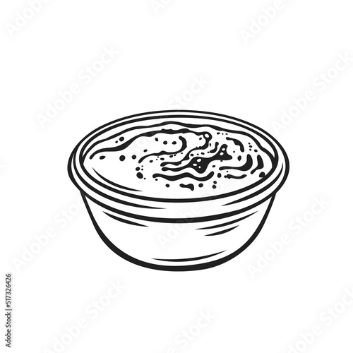 Sutlac, baked Turkish dessert for dinner, sweet food from oriental cuisine line icon