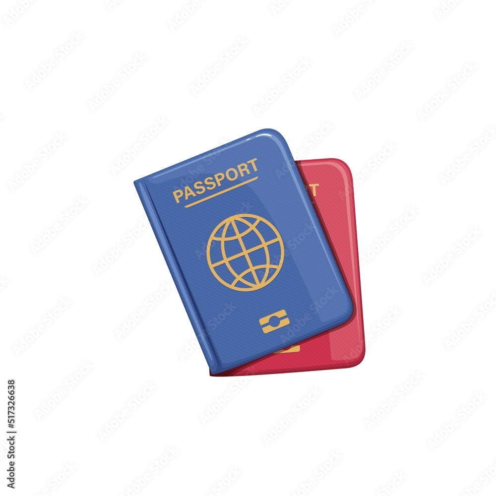 International passports for travel and summer holidays, official document of citizenship