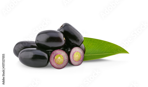 Jambolan plum on white background photo