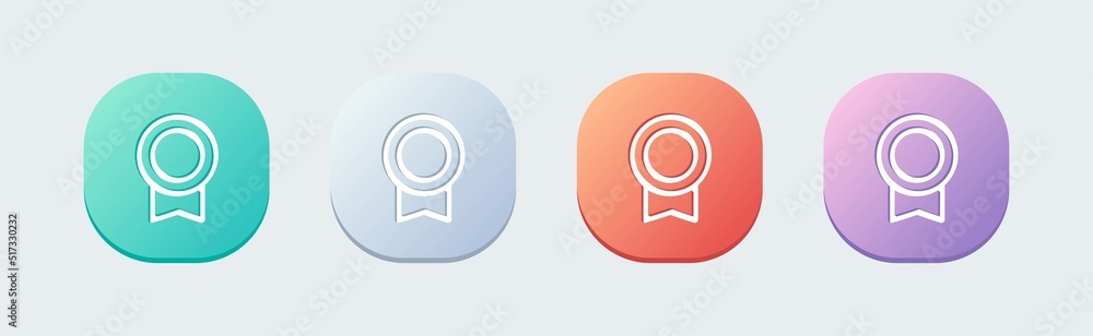 Badge line icon in flat design style. Certification signs vector illustration. Badge line icon in flat design style. Certification signs vector illustration.