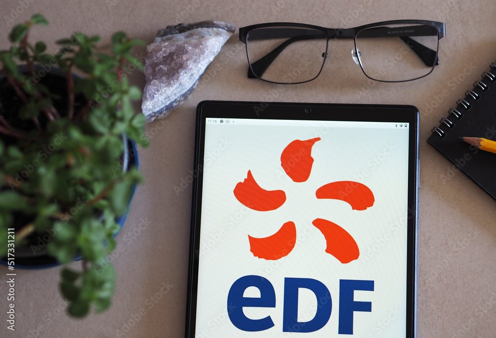 In this photo illustration, Electricite de France S.A. (EDF) logo seen ...