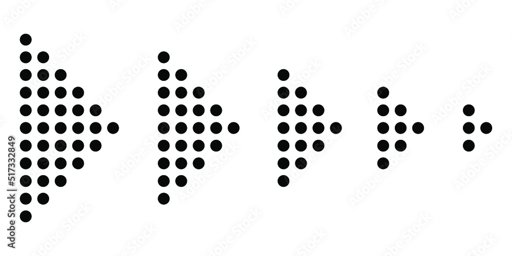 Arrows. Set of dotted arrows. Halftone arrows. Vector illustration. Arrows. Set of dotted arrows. Halftone arrows. Vector illustration.