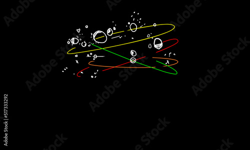 Symbol shows signs of confusion,vertigo. Dizzy,seeing circle rising above head.