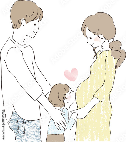 妊婦さんとその家族（旦那さんと息子）