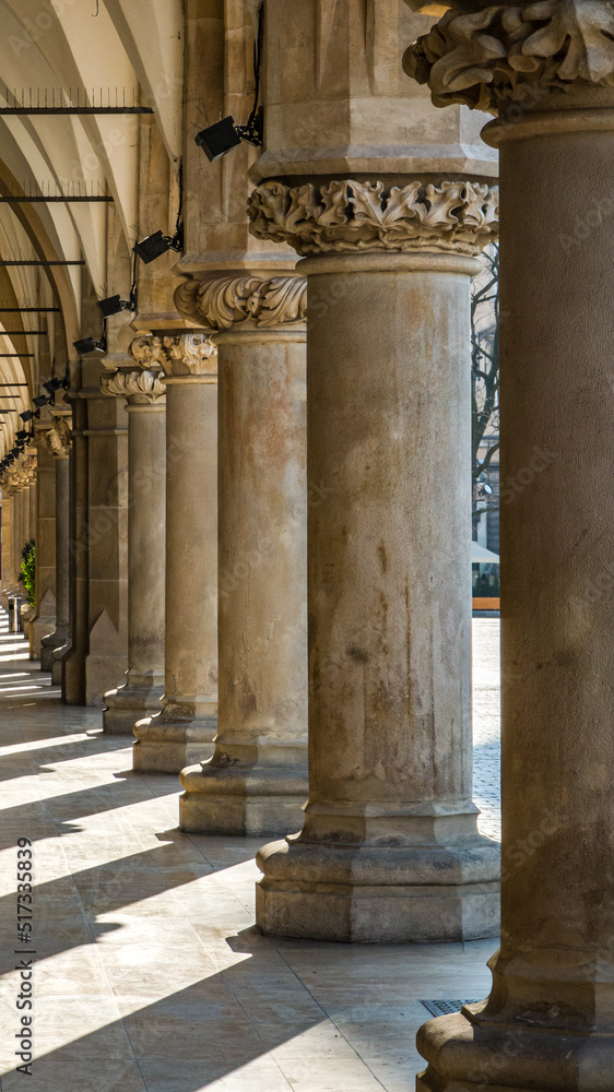 Classical european architecture. Large columns.