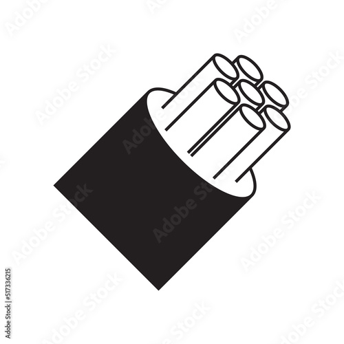 Optical Fiber cable icon for communication technology and connecting concept Vector Illustration.Network conceptual. Future Technology With High speed Internet Large data transfer with new fiber optic