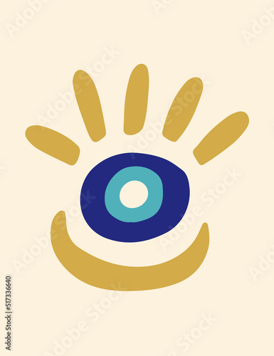 Evil eye ethnic wall art template