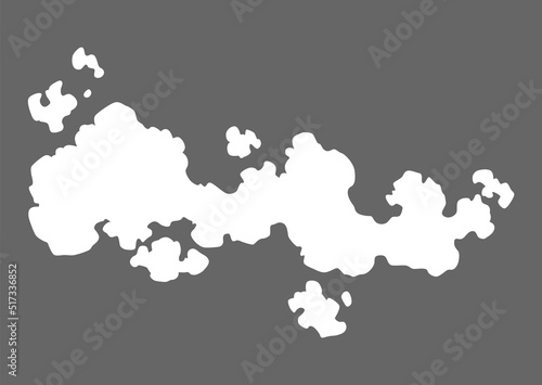 Smoke cloud icon. Vector special effect of puff or steam cloud. Fire blast, smog or fume. Dust or vapor template. Cartoon design white element of comic book