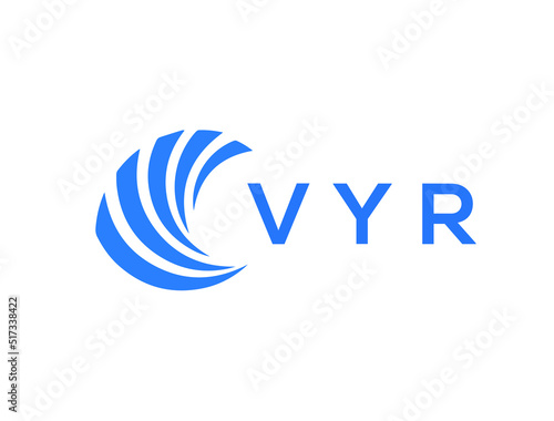 VYR Flat accounting logo design on white background. VYR creative initials Growth graph letter logo concept. VYR business finance logo design.
 photo