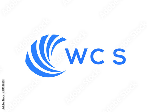 WCS Flat accounting logo design on white background. WCS creative initials Growth graph letter logo concept. WCS business finance logo design.
 photo