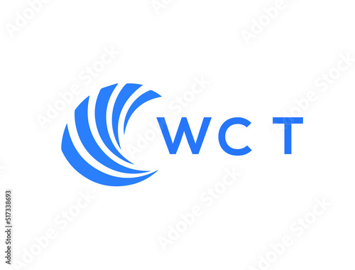 WCT Flat accounting logo design on white background. WCT creative initials Growth graph letter logo concept. WCT business finance logo design.
 photo