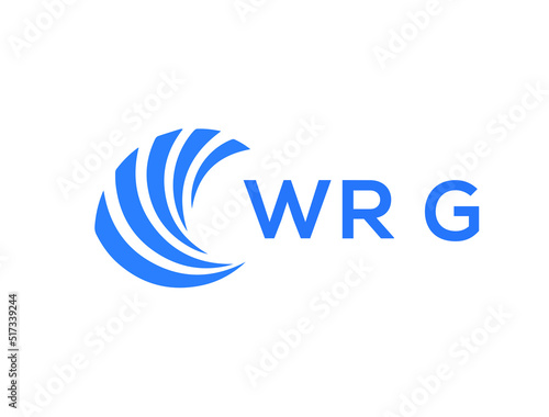 WRG Flat accounting logo design on white background. WRG creative initials Growth graph letter logo concept. WRG business finance logo design.
 photo