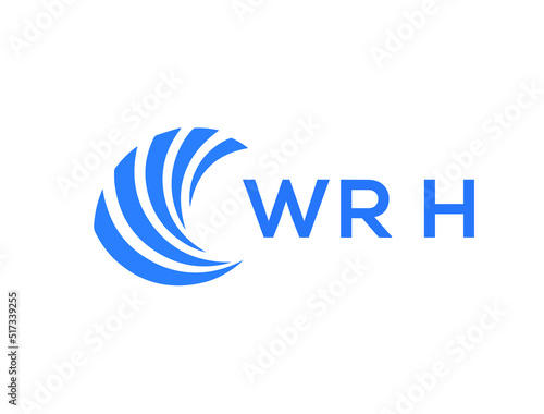 WRH Flat accounting logo design on white background. WRH creative initials Growth graph letter logo concept. WRH business finance logo design. 