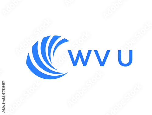 WVU Flat accounting logo design on white background. WVU creative initials Growth graph letter logo concept. WVU business finance logo design.
 photo