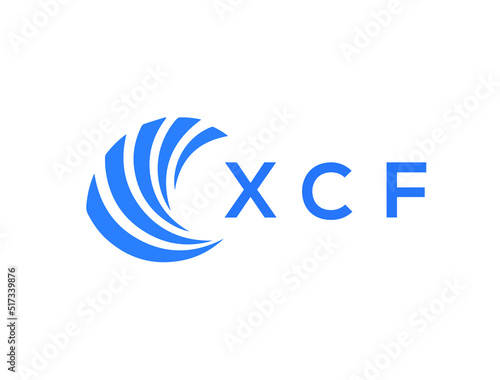 XCF Flat accounting logo design on white background. XCF creative initials Growth graph letter logo concept. XCF business finance logo design.
 photo