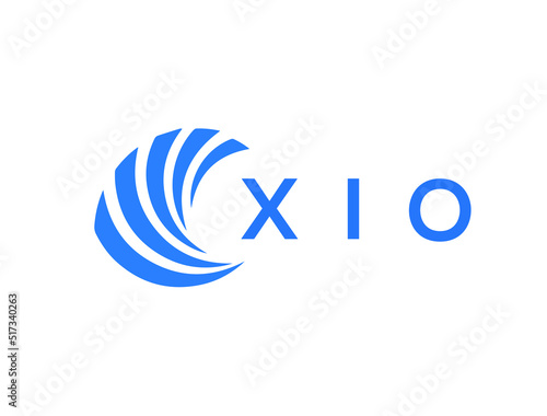 XIO Flat accounting logo design on white background. XIO creative initials Growth graph letter logo concept. XIO business finance logo design.
 photo