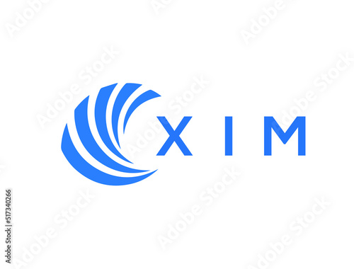 XIM Flat accounting logo design on white background. XIM creative initials Growth graph letter logo concept. XIM business finance logo design.
 photo