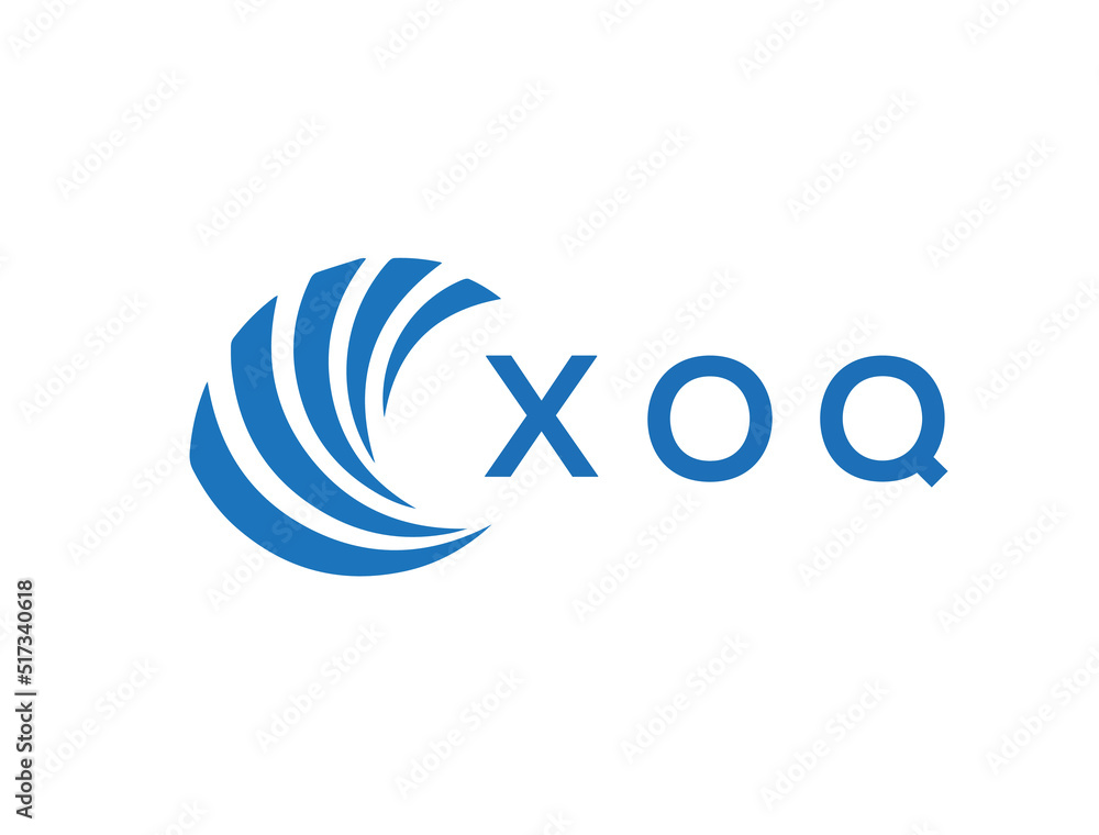 XOQ Flat accounting logo design on white background. XOQ creative initials Growth graph letter logo concept. XOQ business finance logo design.
