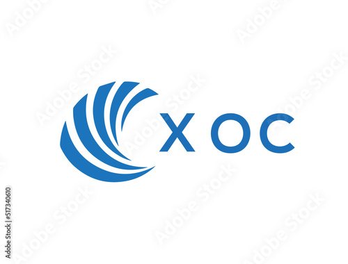 XOC Flat accounting logo design on white background. XOC creative initials Growth graph letter logo concept. XOC business finance logo design.
 photo