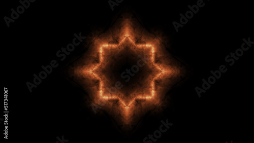 Geometric Minimalistic Background - Kaleidoscope illustration with fire FX for scifi images and texts