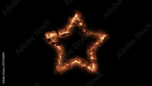 Geometric Minimalistic Background - Star illustration with fire FX for scifi images and texts