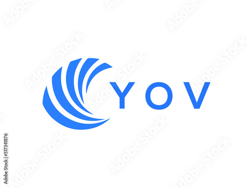 YOV Flat accounting logo design on white background. YOV creative initials Growth graph letter logo concept. YOV business finance logo design.
 photo