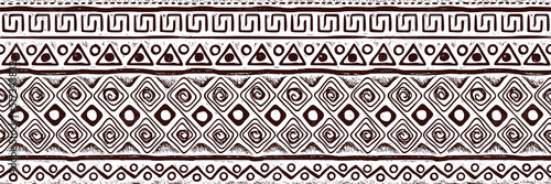Seamless pattern, banner. Ethnic background, hand drawing, african motifs.	
