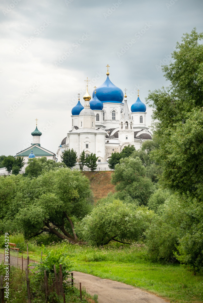 Holy bogolyubovsky monastery with blue domes