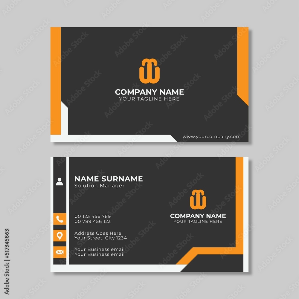 Modern simple orange business card template Modern simple orange business card template