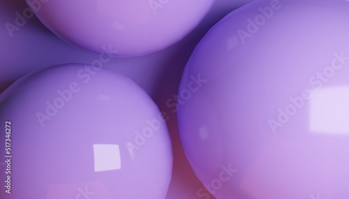 3D illustration of purple violet spherical balls colliding used for background, wallpaper © Minminiv
