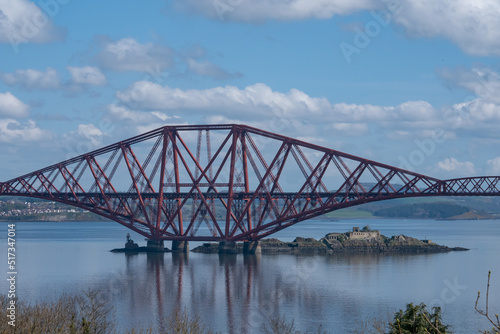 Landscape view of Queensferry Crossing railway bridge on a nice spring day  © Jitka