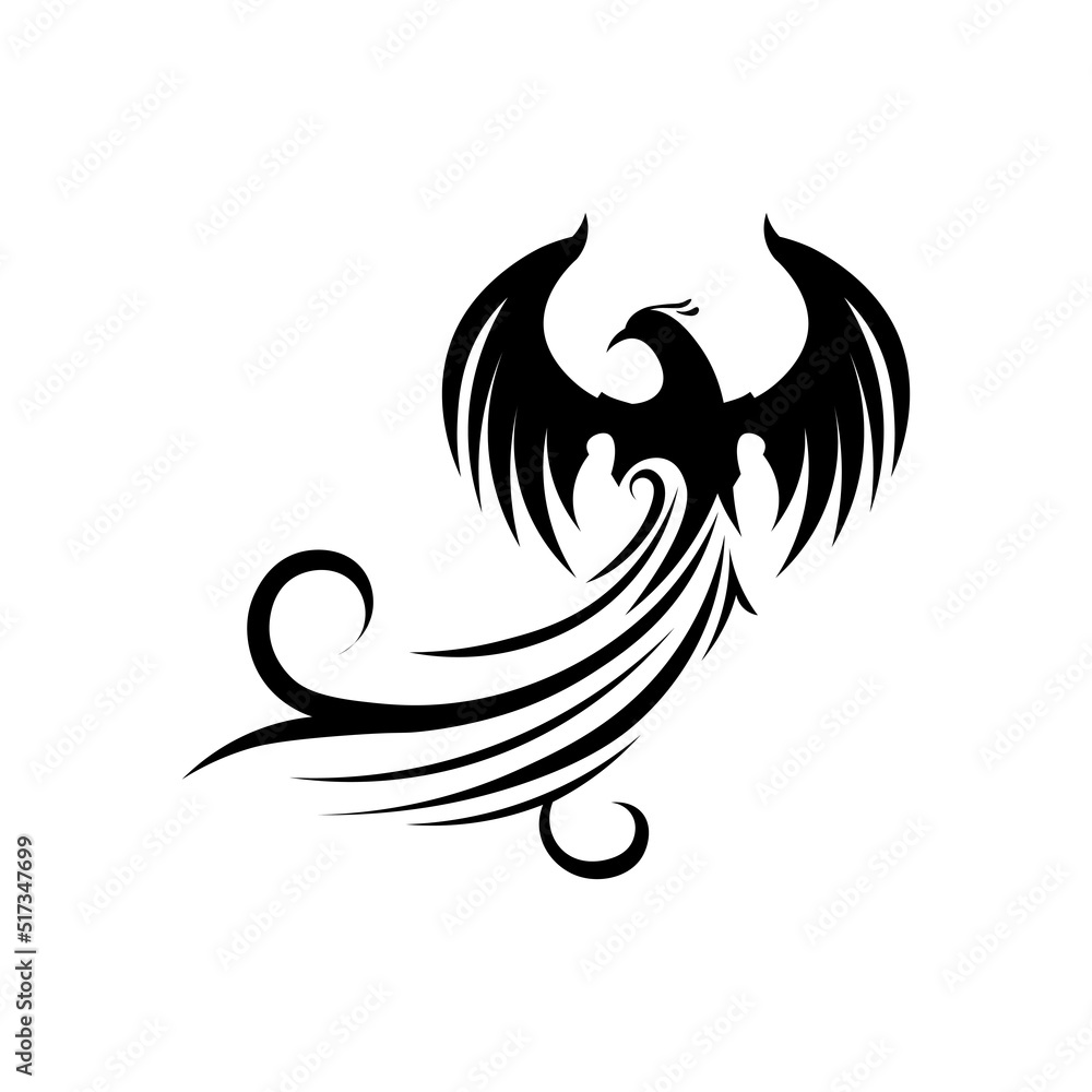 phoenix bird symbol and logo design vector illustration Stock Vector ...