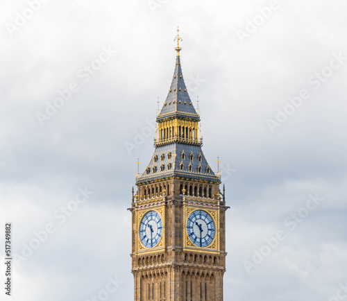 Waterfront view of Big Ben Tower in London, Elizabeth Tower London City, Clock Tower Central London