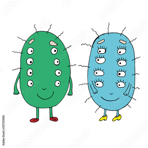 Love monsters. A monster with many eyes. Valentine's Day. Vector monsters. Isolated on a gray background. Coloring for children and adults. Cartoon