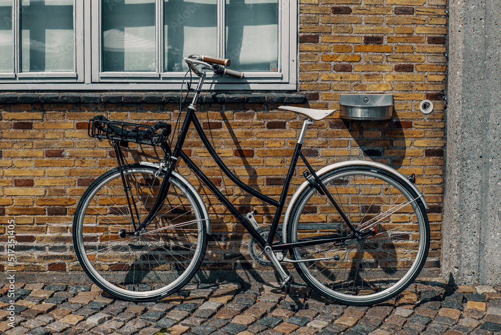 A bike in Copenhangen during a sunny summer day