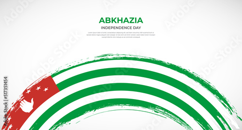 Abstract brush flag of Abkhazia in rounded brush stroke effect vector illustration