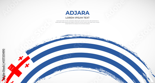 Abstract brush flag of Adjara in rounded brush stroke effect vector illustration